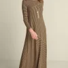 New Soft Surroundings Ryley Dress Brown/BlackStripe