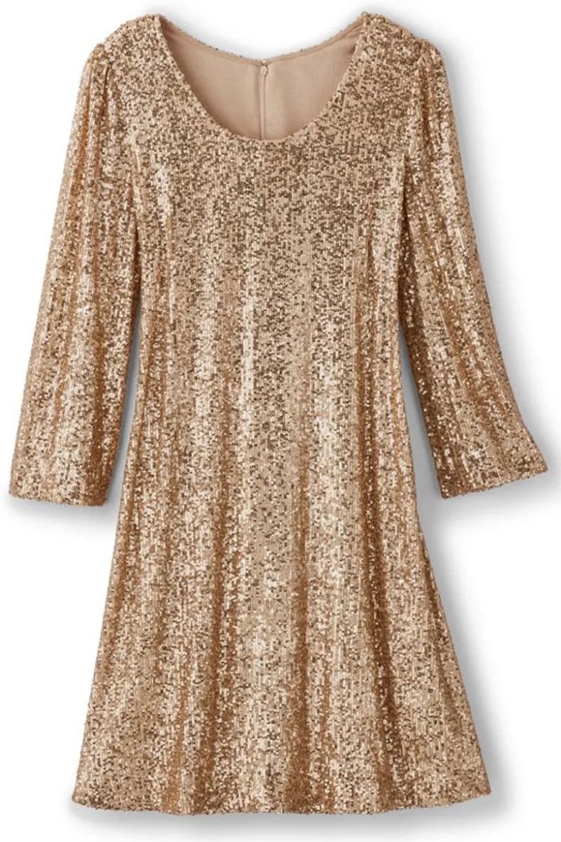 Discount Soft Surroundings Sancerre Sequin Dress GoldSequin