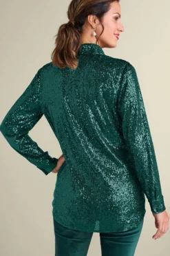 Hot Soft Surroundings Sancerre Sequin Shirt