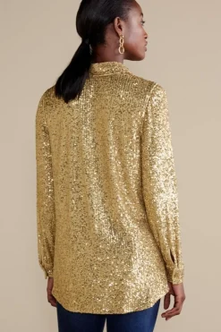 Hot Soft Surroundings Sancerre Sequin Shirt
