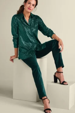 Hot Soft Surroundings Sancerre Sequin Shirt