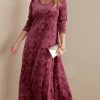 Online Soft Surroundings Santiago Embossed Velvet Dress