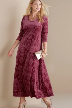 Online Soft Surroundings Santiago Embossed Velvet Dress