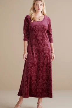 Online Soft Surroundings Santiago Embossed Velvet Dress