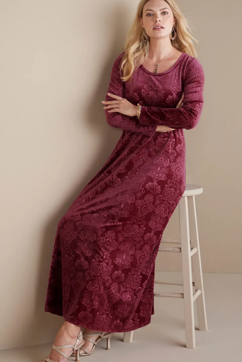 Online Soft Surroundings Santiago Embossed Velvet Dress