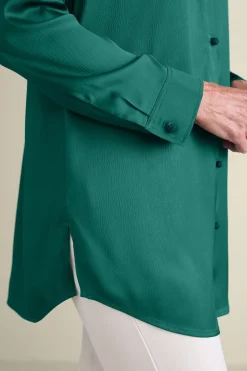 Best Soft Surroundings Satin Boyfriend Shirt