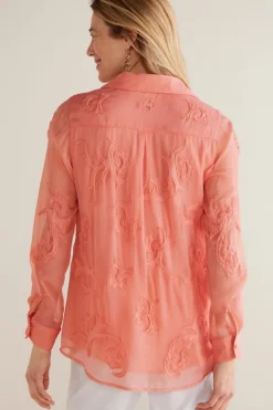 Online Soft Surroundings Savannah Embellished Tunic BurntCoral