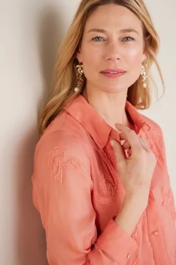 Online Soft Surroundings Savannah Embellished Tunic BurntCoral