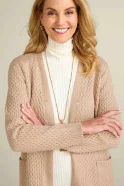 Fashion Soft Surroundings Scarlett Long Cardigan SandMulti