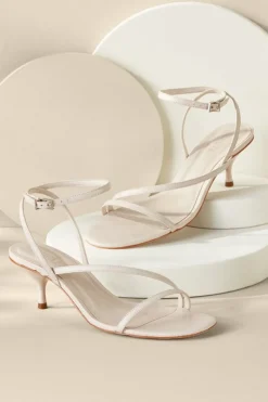 Discount Soft Surroundings Schutz Helene Kitten Heel Sandal Pearl