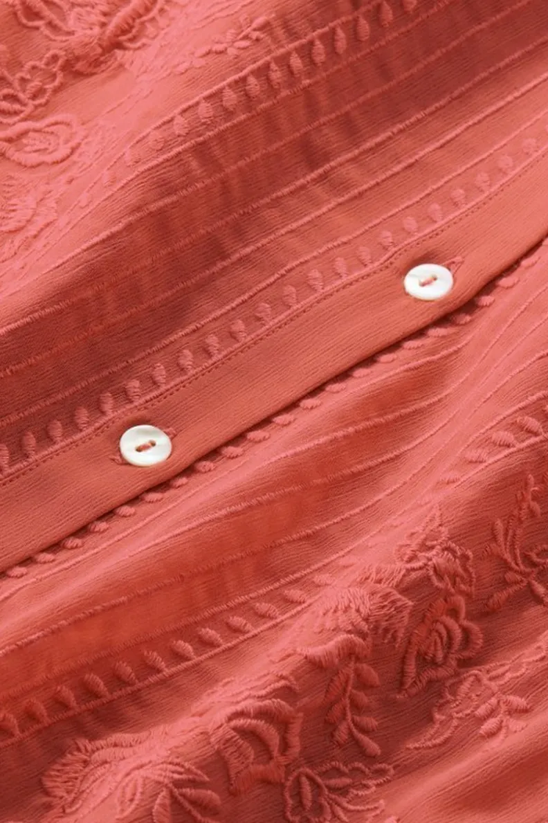 New Soft Surroundings Serafine Embroidered Tunic ApricotBrandy