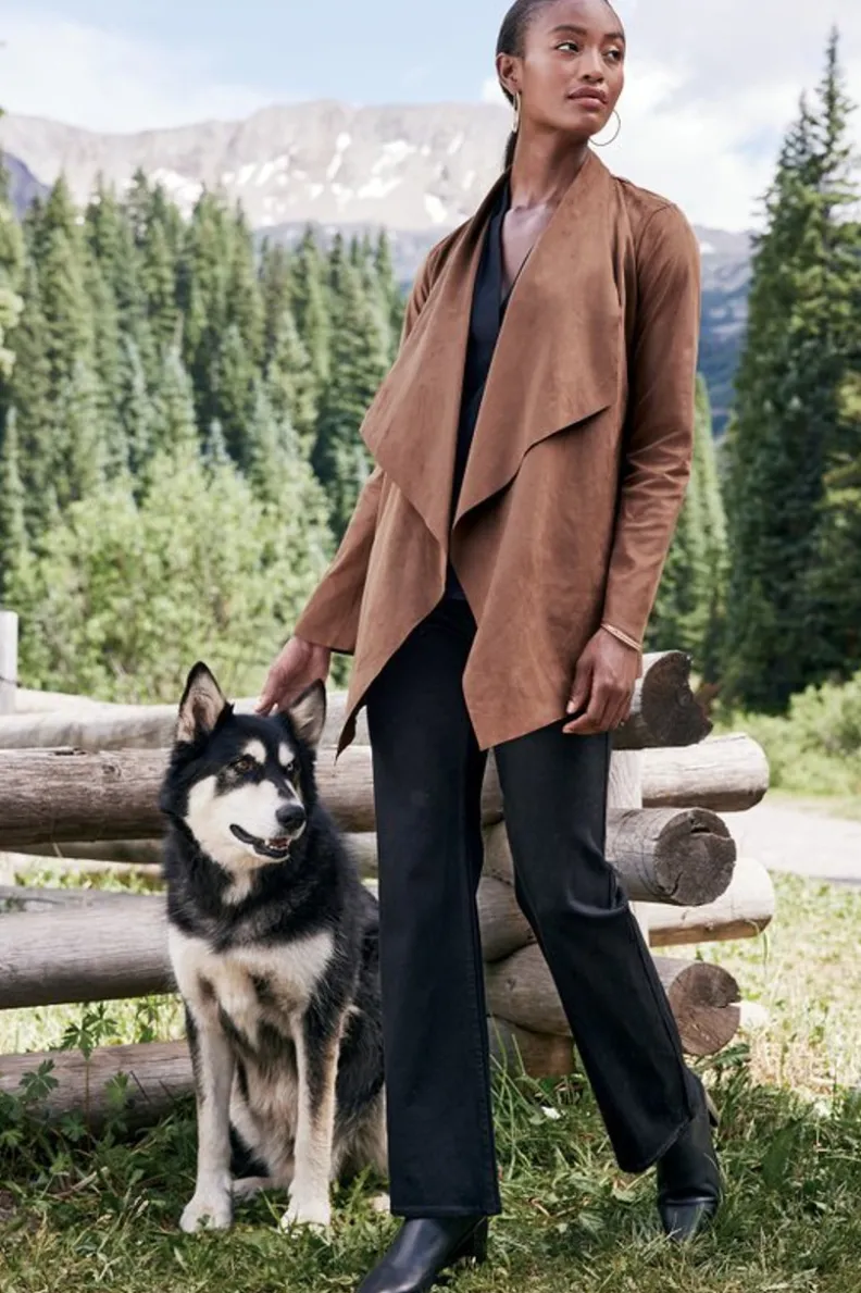 Sale Soft Surroundings Shape Drape Faux Suede Jacket