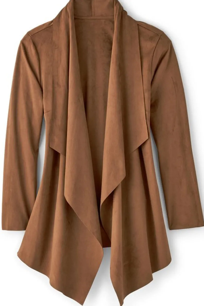 Sale Soft Surroundings Shape Drape Faux Suede Jacket