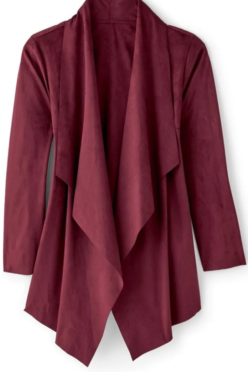 Sale Soft Surroundings Shape Drape Faux Suede Jacket