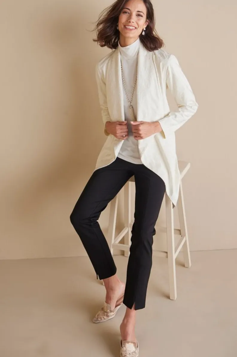 Sale Soft Surroundings Shape Drape Faux Suede Jacket