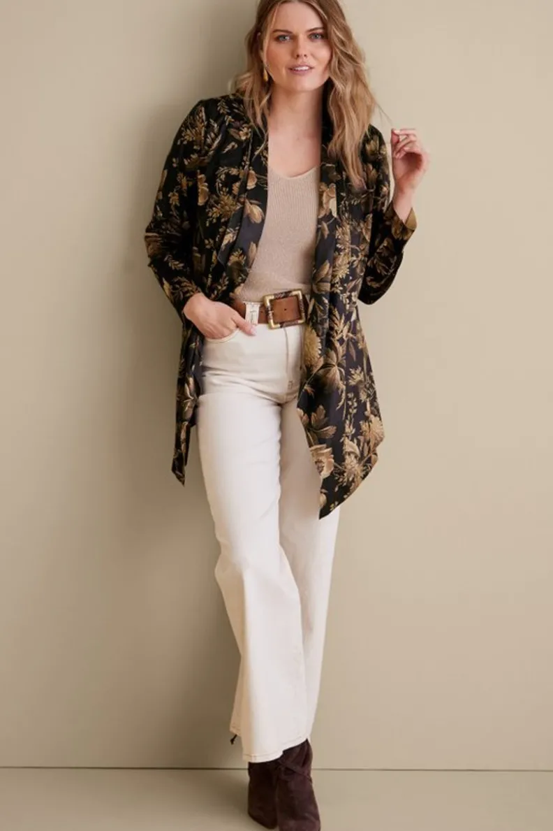 Sale Soft Surroundings Shape Drape Faux Suede Jacket