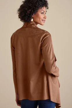 Sale Soft Surroundings Shape Drape Faux Suede Jacket