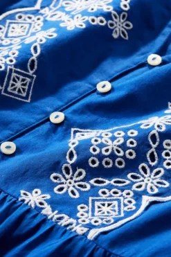 Clearance Soft Surroundings Shona Embroidered Top SodaliteBlue