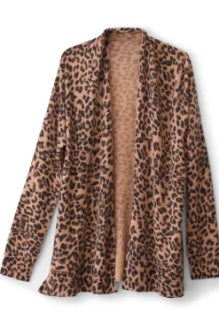 Online Soft Surroundings Sibyl Cashmere Printed Cardigan Leopard