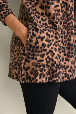 Online Soft Surroundings Sibyl Cashmere Printed Cardigan Leopard