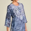 New Soft Surroundings Silvia Embroidered Tunic BlueMulti