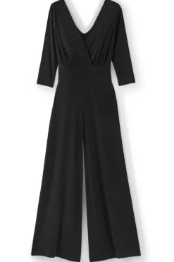 Best Soft Surroundings 3/4 Sleeve Penelope Jumpsuit Black