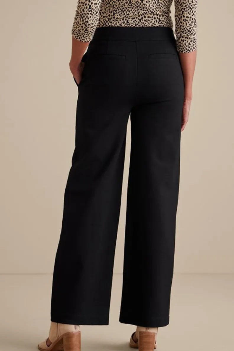 Best Soft Surroundings Soft Essential Ponte Wide Leg Pants Black