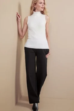 Best Soft Surroundings Soft Essential Ponte Wide Leg Pants Black