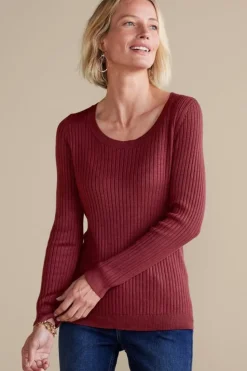 Sale Soft Surroundings Soft Essential Ribbed Pullover Sweater
