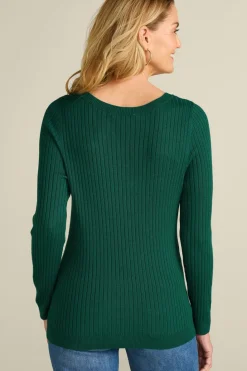 Sale Soft Surroundings Soft Essential Ribbed Pullover Sweater
