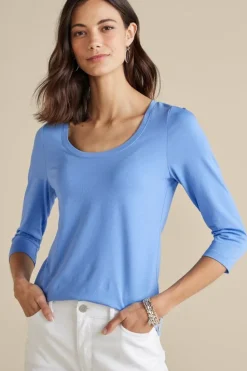 Hot Soft Surroundings Soft Essential Supima 3/4 Sleeve Tee