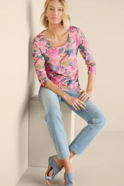 Outlet Soft Surroundings Soft Essential Supima 3/4 Sleeve Tee I