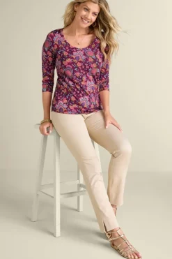 Hot Soft Surroundings Soft Essential Supima 3/4 Sleeve Tee