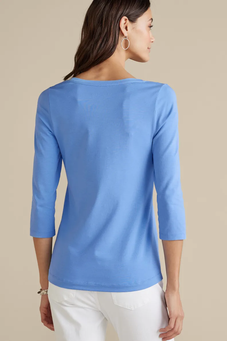 Outlet Soft Surroundings Soft Essential Supima 3/4 Sleeve Tee I