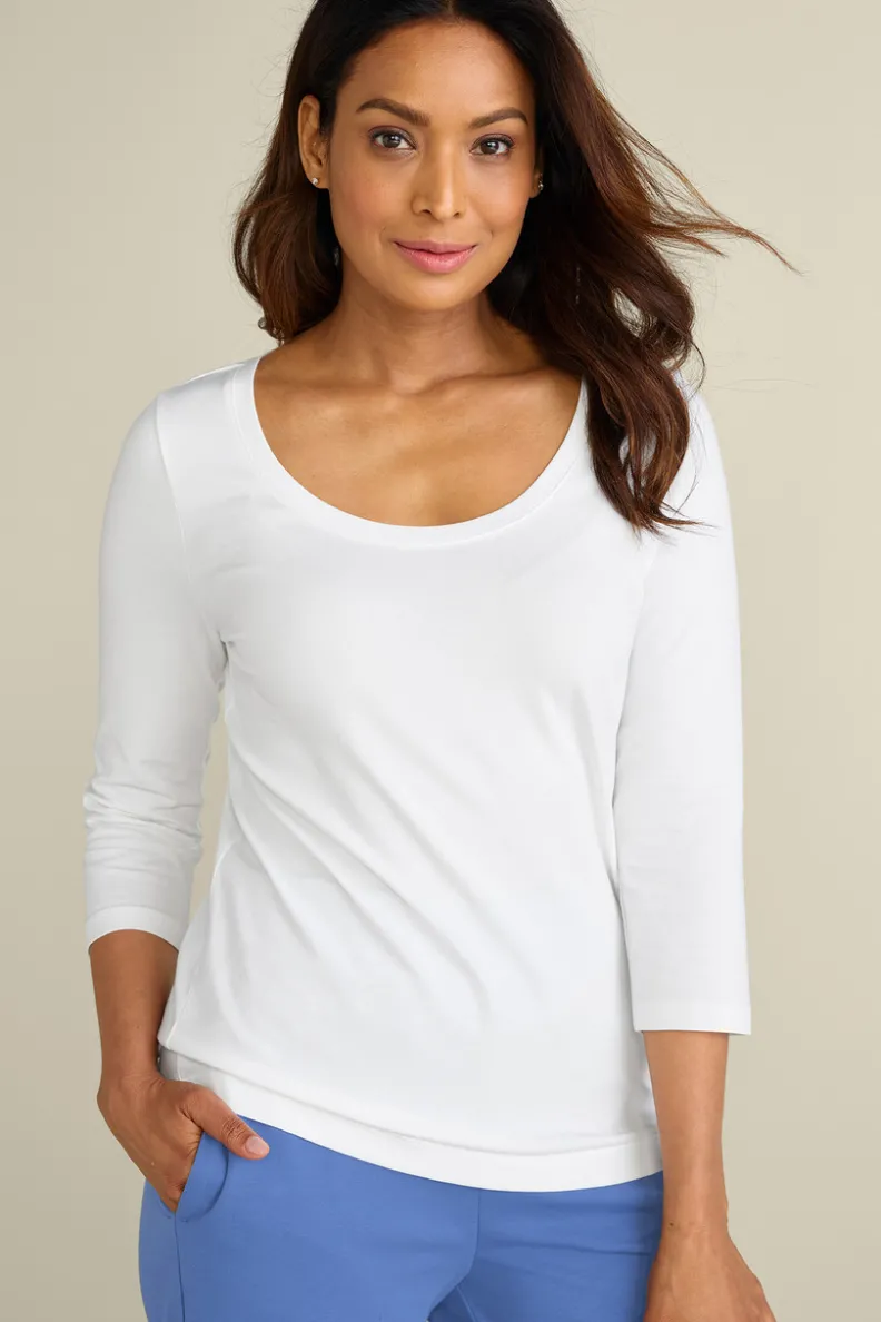 Outlet Soft Surroundings Soft Essential Supima 3/4 Sleeve Tee I