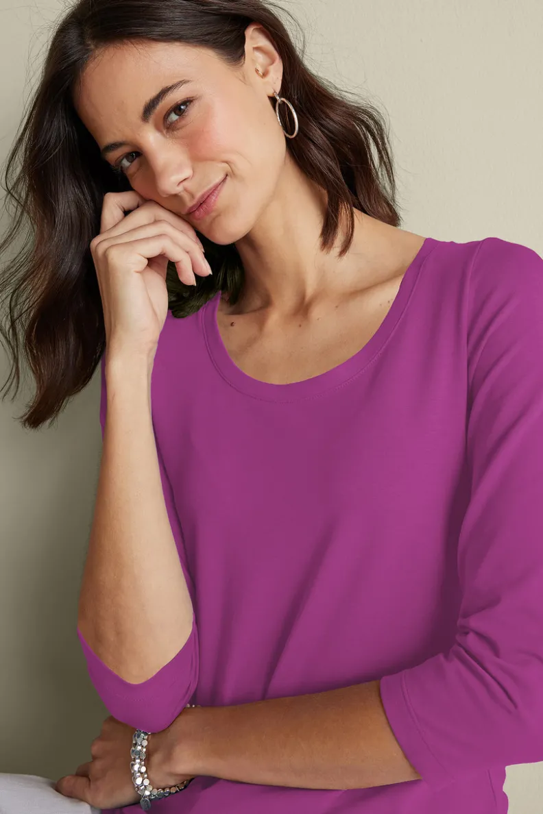 Outlet Soft Surroundings Soft Essential Supima 3/4 Sleeve Tee I