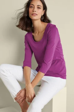 Outlet Soft Surroundings Soft Essential Supima 3/4 Sleeve Tee I