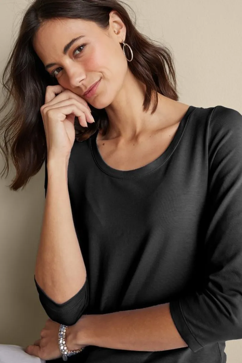 Outlet Soft Surroundings Soft Essential Supima 3/4 Sleeve Tee I