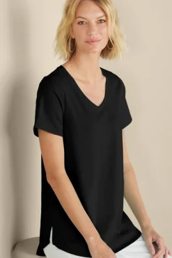 Outlet Soft Surroundings Soft Essential Supima Isabel Short Sleeve Tunic