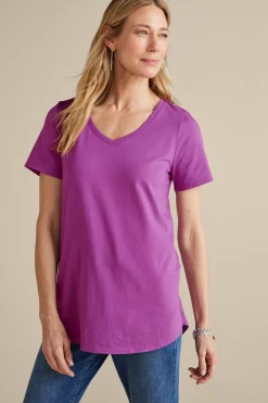 Outlet Soft Surroundings Soft Essential Supima Isabel Short Sleeve Tunic