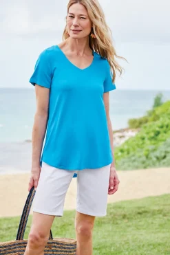 Outlet Soft Surroundings Soft Essential Supima Isabel Short Sleeve Tunic
