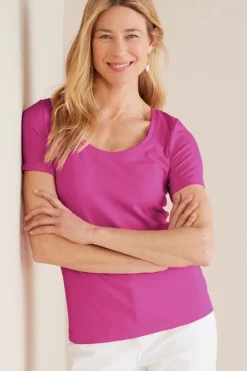 New Soft Surroundings Soft Essential Supima Short Sleeve Tee