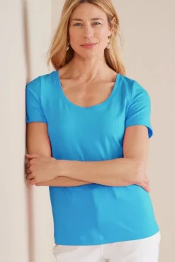 New Soft Surroundings Soft Essential Supima Short Sleeve Tee