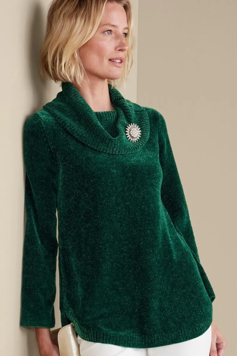 Discount Soft Surroundings Soft Winds Chenille Tunic Sweater
