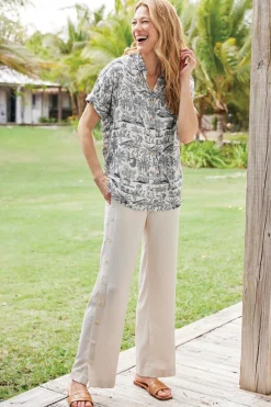 Clearance Soft Surroundings Sonoma Linen Blend Wide Leg Pants
