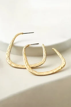 Best Soft Surroundings Soreli Hammered Hoop Earrings Gold
