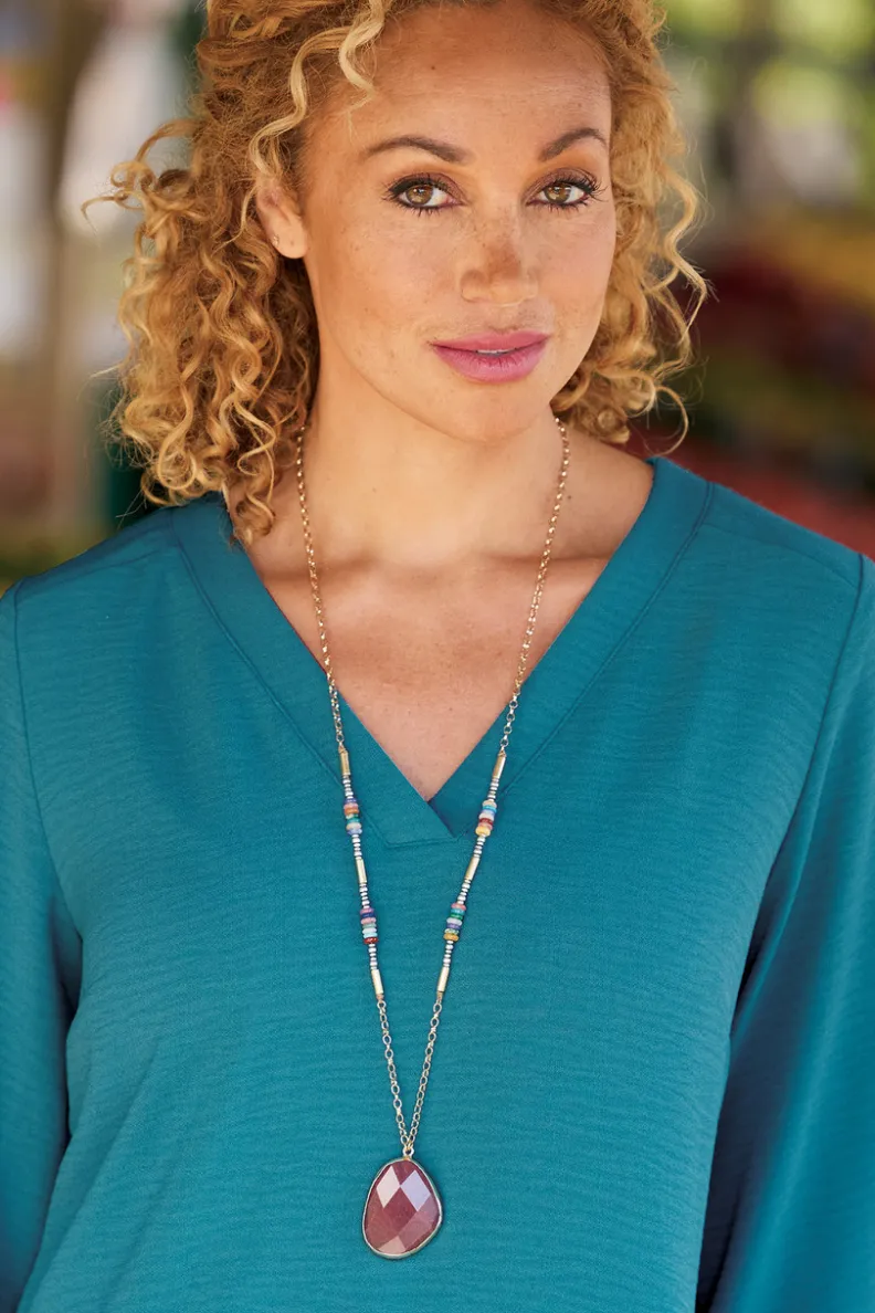 Hot Soft Surroundings Suri Pendant Necklace GoldMulti