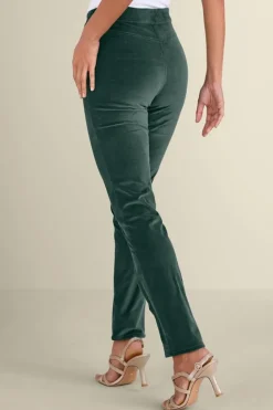 Hot Soft Surroundings Sutton Velveteen Pull-On Slim Leg Pants