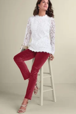 Hot Soft Surroundings Sutton Velveteen Pull-On Slim Leg Pants