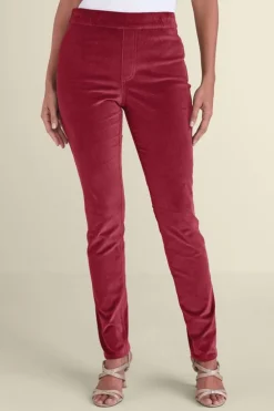 Hot Soft Surroundings Sutton Velveteen Pull-On Slim Leg Pants
